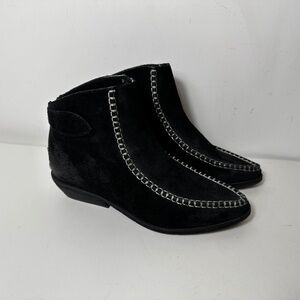 Anthropologie Antelope Whipstitch Suede Ankle Boots shoes size 36/5